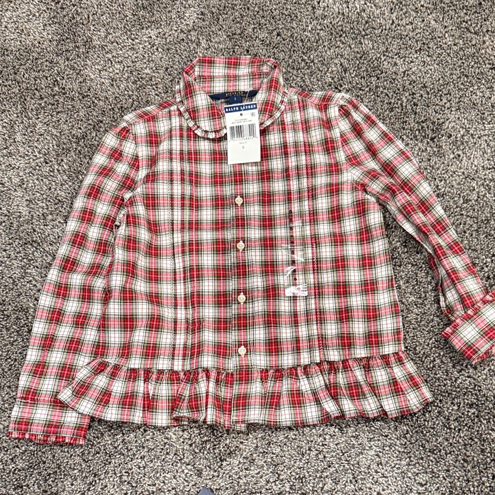 Polo Ralph Lauren Kids Plaid Button Down Shirt - Red, White, and Gray